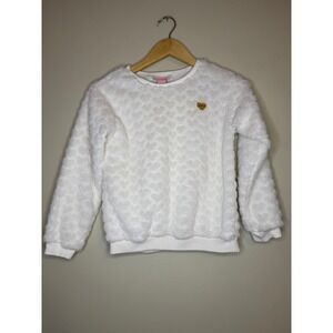 Juicy Couture Fuzzy White Leopard Sweater Logo Crewneck 8/10